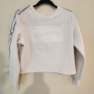 Hunter White Cropped Sweatshirt Size Small